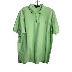 Polo Ralph Lauren Classic Fit Pique Polo Shirt Green Pink‎ Pony Cotton XL